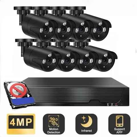 8CH 4MP Lite DVR Home Outdoor CCTV Security Camera System Kit Night Vision UK