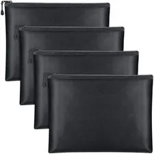 4 Pack Fireproof Document Bags 13.4 x 9.4 Inch Waterproof and Fireproof Money...