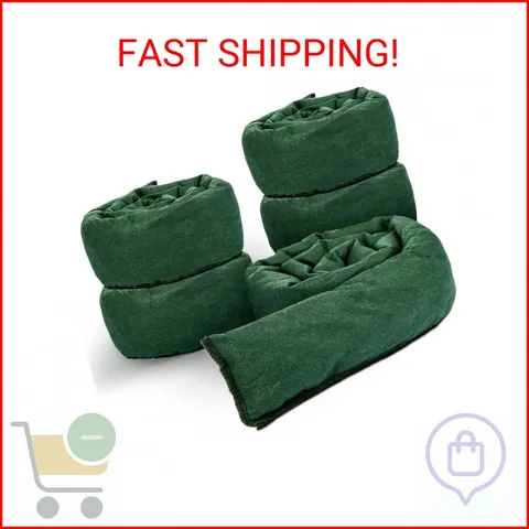 5 Pcs Water Barrier 5 ft x 6.5 Inch Flood Barriers for Home Reusable Absorbent F
