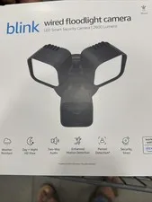 Blink Wired Floodlight Camera Black 2600 Lumens HD Security Camera Open Box