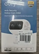 eufy S350 4K Indoor Security Camera Dual Cameras 360° PTZ Baby Monitor 8×Zoom