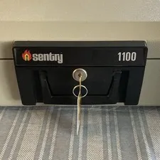 Sentry 1100 Small Fire Resistant Safe 30 Min Key Lock 2 Keys Beige/Black