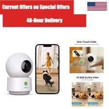 aosu 2K Indoor Security Camera WiFi Baby Monitor 360° Night Vision Alexa