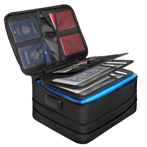 Important Document Storage Bag,Document Organizer Fireproof Waterproof File Bag