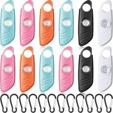 12 Pcs Personal Safety Alarm for Women with LED Strobe Light and 12 pcs Keych...
