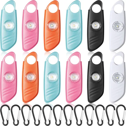 12 Pcs Personal Safety Alarm for Women with LED Strobe Light and 12 pcs Keych...