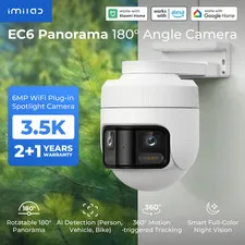 New 3.5K 180° Panorama Outdoor Camera PTZ Security Cam for Home Dual Lens Color 
