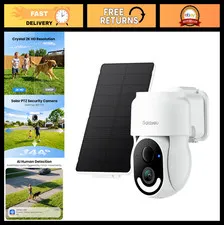 Wireless Solar Outdoor Security Camera - 2K HD, 360° Pan/Tilt, Auto-Tracking, Wi
