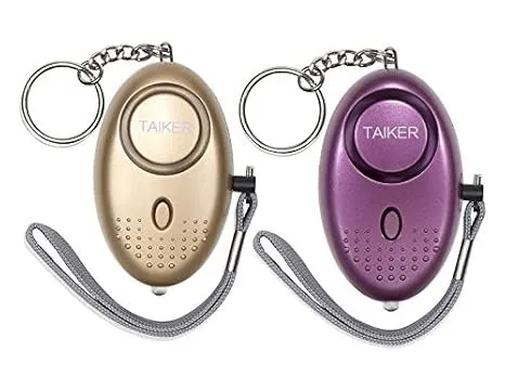 2 Pack Personal Alarm Keychain for Women - 140DB Self-Defense with LED Light
