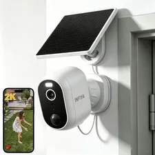 INFIYA Security Cameras Wireless Outdoor, Solar & Battery Powered AI Detection