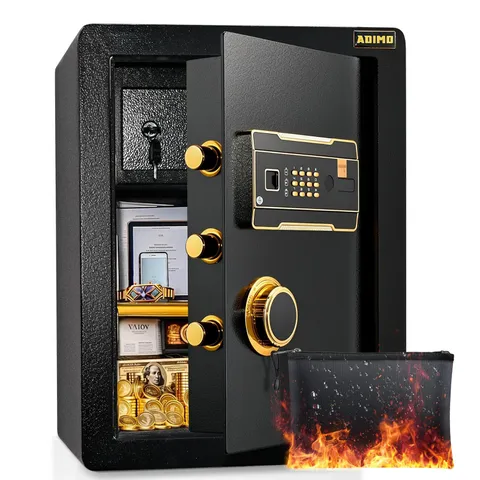 ADIMO Safe, 2.1 Cuft Heavy Duty Steel Home Safe Box  Waterproof Bag Home Office