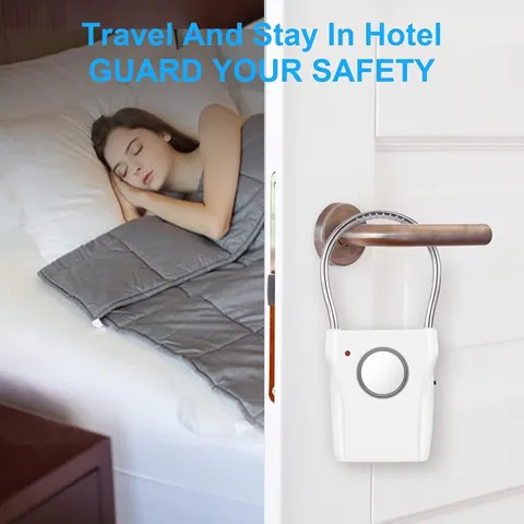 Door Handle Alarm Vibration Triggered 120Db Alarm Audible up to 550FT Away Hangs