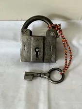 Old Antique Iron Metal Lock with 1 Keys  Padlock Vintage Locks