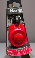 Master Lock 1500iD Speed Dial Combination Lock Red NEW Directional Movements HTF