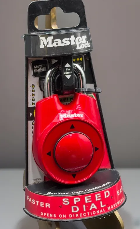 Master Lock 1500iD Speed Dial Combination Lock Red NEW Directional Movements HTF