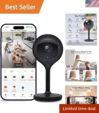 Look 2K 4MP Smart Indoor Security Camera – 1440p Ultra HD WiFi Pet & Baby Mon...