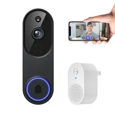 ALPHAPEACH 1080p Smart Video Doorbell Camera Wireless, Black