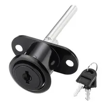 Drawer Lock With 2pcs Keys Black Comfortable Plating Color Stylish