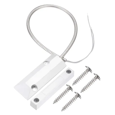 N.O.Door Alarm Contact Sensor, 2Pcs 0-100V/0.5Amp Magnetic Reed Switch, Grey