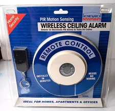 PIR Motion Sensing Wireless Ceiling Alarm Home Watch Security With Remote New