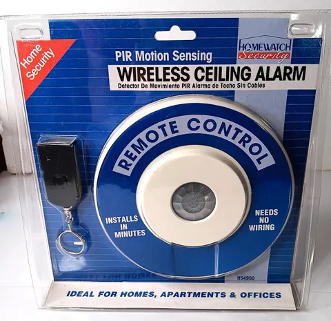 PIR Motion Sensing Wireless Ceiling Alarm Home Watch Security With Remote New
