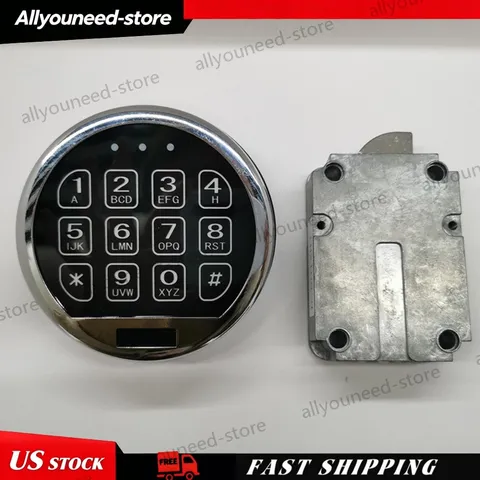 Gun Safe Lock Replacement LED Keypad Chrome With Swing Bolt Electronic Lock
