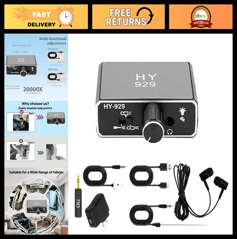 Professional Water Leak Detector - Dual Probes, Noise Reduction, High Sensitivit