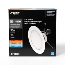 Feit Electric 6in LED Recessed Downlight, 75W 1 Count (Pack of 1), White