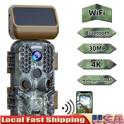 Wildlife Hunting Trail Camera Solar Powered Night Vision Motion Waterproof Cam
