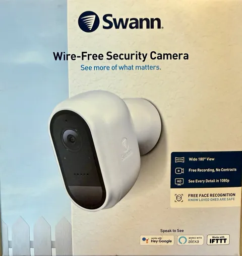 Swann Wire-Free 1080p Wi-Fi IP Camera Face Recognition Alexa/Google/IFTTT