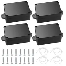 Project Box, 4pcs Junction Boxes, IP65 4 Boxes with Fixed Ear, Black