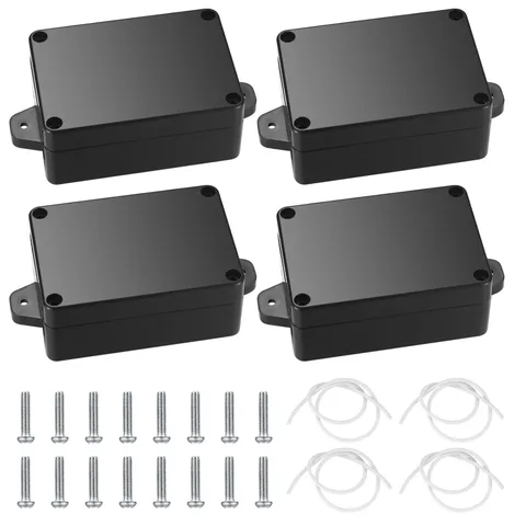 Project Box, 4pcs Junction Boxes, IP65 4 Boxes with Fixed Ear, Black