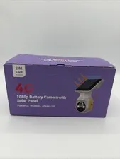 4 G 1080P Battery Camera With Solar Panel White With Sim Card