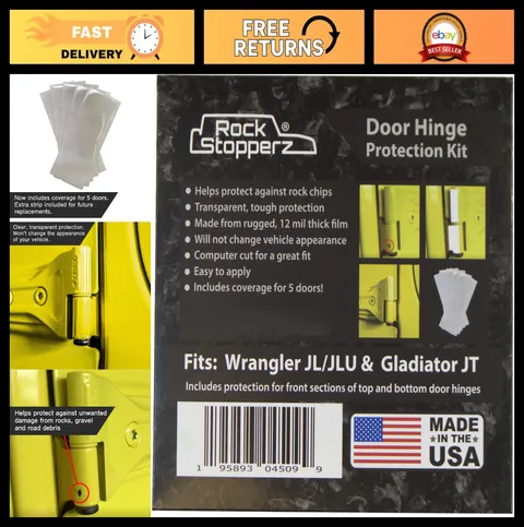 Door Hinge Protection Kit for Jeep Wrangler JL/JLU/Gladiator - 5 Door Coverage (