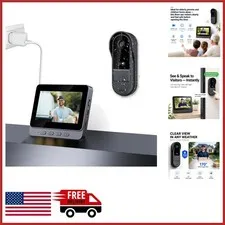 Wireless Doorbell Camera 1080P with Screen Two-Way Audio Night Vision