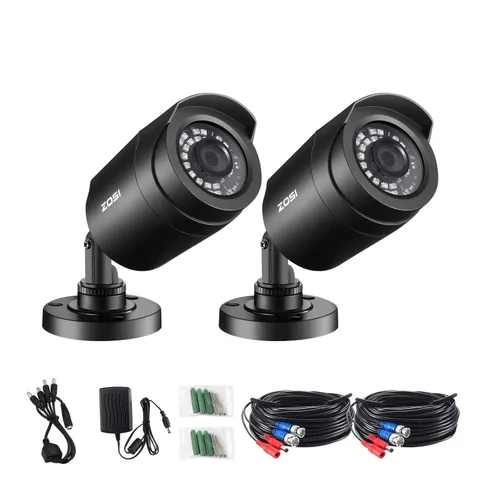 2 Pack 1080P 2MP HD TVI Bullet Security Cameras for Outdoor Indoor Surveillance,