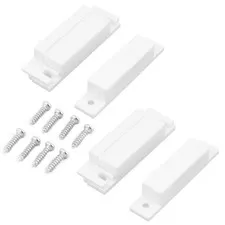 2 Sets Home Wired Alarm Security Magnetic Door Contact Reed Sensor Switch, White