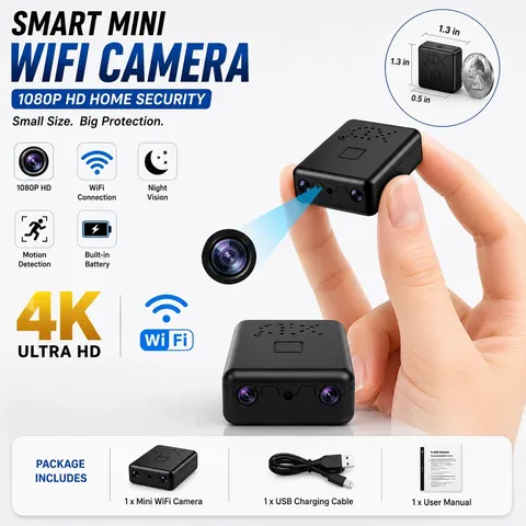 2025 Smart Mini WiFi Camera Wireless 1080P HD Night Cam w/Battery Home Security