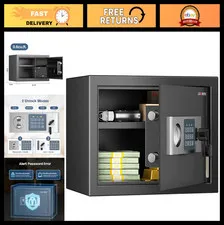 Home Safe Lock Box - 0.6 Cu Ft Digital Security Safe for Money, Jewelry, Documen