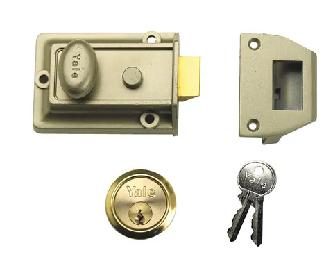 Yale Locks P77 Traditional Nightlatch 60mm Backset Nickel Brass Finish Visi YAL