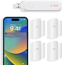 Home Alarm System 5-Piece Kit, Door Window Sensors Wifi Slient Alarm System for