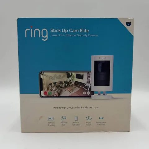 New Ring Stick Up Cam Elite Home Security Camera White 23-009581-01