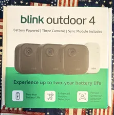 Blink Outdoor 4 Wireless Wi-Fi Battery System, 3 Cameras + Sync Module, 1080p