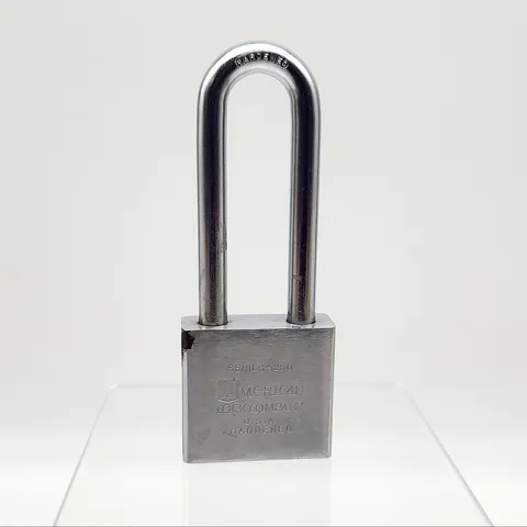 American 5260 Padlock 3-1/8" L x .375" D Shackle 2" Steel Body Rekeyable No Core