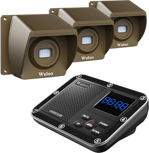 Long Range Wireless Driveway Alarm with Rechargeable Battery - 1800 Feet