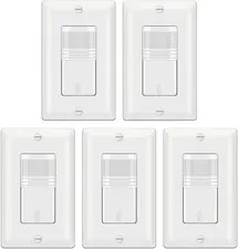 Energy-Saving 5 Pack Motion Sensor Light Switch, Adjustable Sensitivity Included