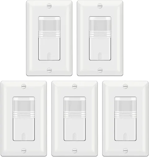 Energy-Saving 5 Pack Motion Sensor Light Switch, Adjustable Sensitivity Included
