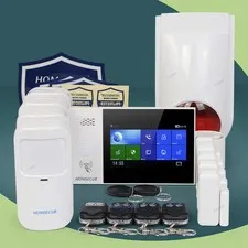 HOMSECUR Home Security Alarm System Kit Touch Screen Control Panel Door Sensors