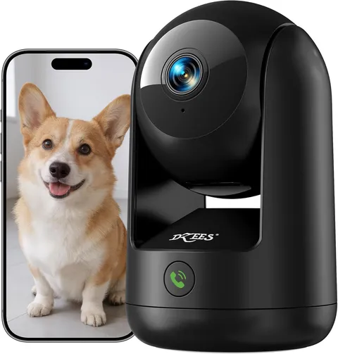2K Indoor Security Camera, 360 Degree Wifi Pet Camera with Phone App, 5G and 2.4