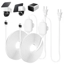 30FT Power Adapter Designed for eufy Security SoloCam White